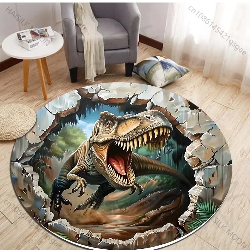 HD 3D Dinosaur Print Round Rug - Kids Outdoor Area 评论和价格